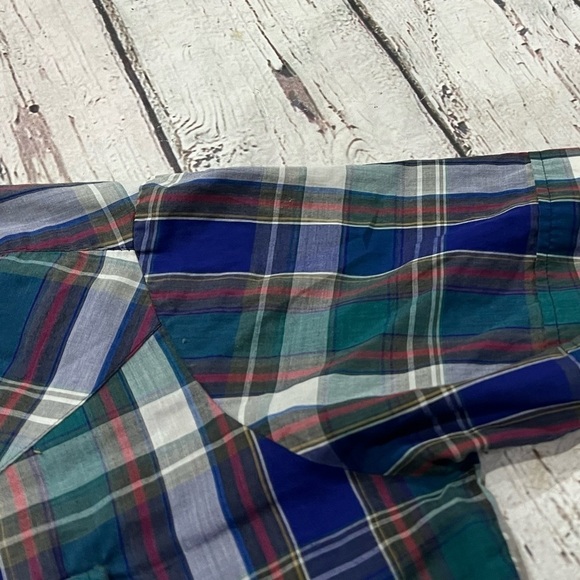 Vintage Ely Cattleman Shortsleeve Western Plaid Rockabilly Button Down Shirt - Picture 3 of 5